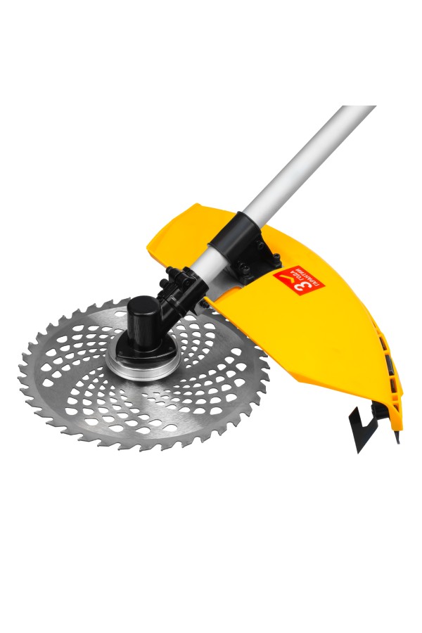 Триммер бензиновый DT-43E, 43 см3, неразъемная штанга, электростартер, состоит из 2 частей Denzel