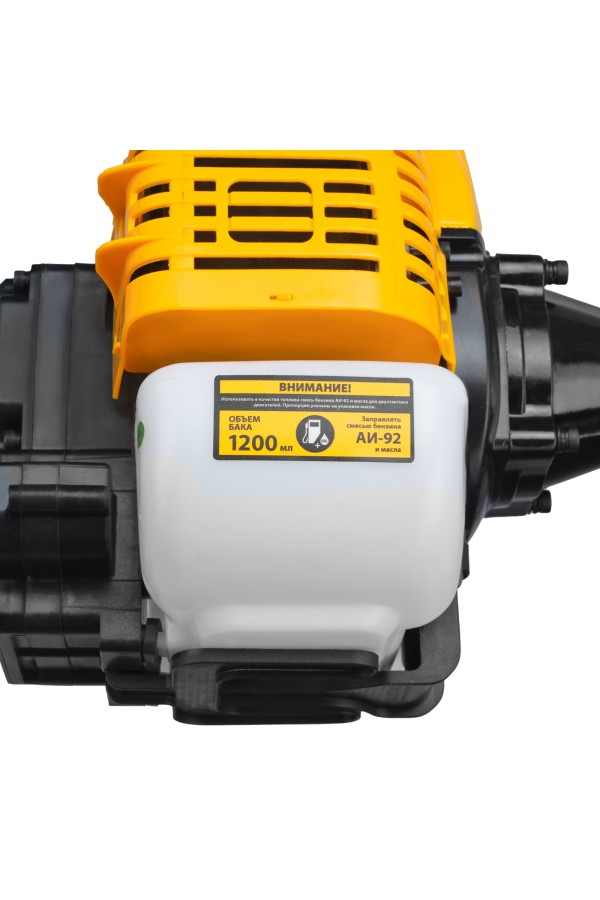 Триммер бензиновый DT-43E, 43 см3, неразъемная штанга, электростартер, состоит из 2 частей Denzel