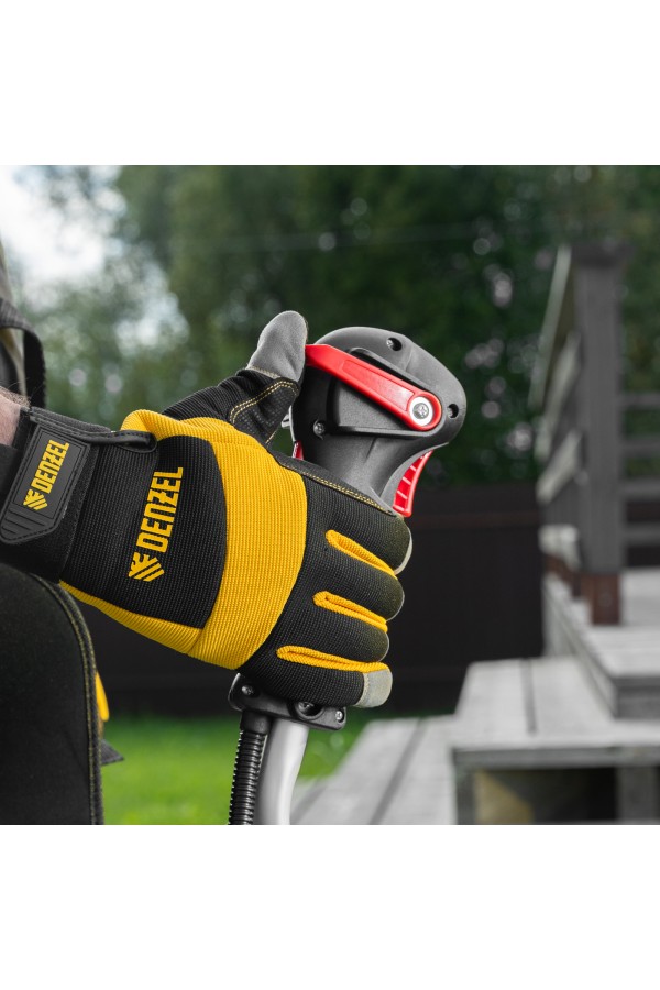 Триммер бензиновый DT-43E, 43 см3, неразъемная штанга, электростартер, состоит из 2 частей Denzel