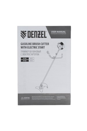 Триммер бензиновый DT-43E, 43 см3, неразъемная штанга, электростартер, состоит из 2 частей Denzel