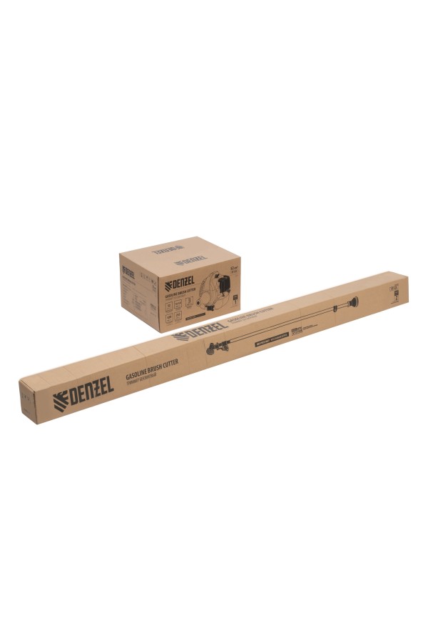Триммер бензиновый DT-52E, 52 см3, неразъемная штанга, электростартер, состоит из 2 частей Denzel
