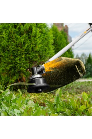 Триммер бензиновый DT-52E, 52 см3, неразъемная штанга, электростартер, состоит из 2 частей Denzel