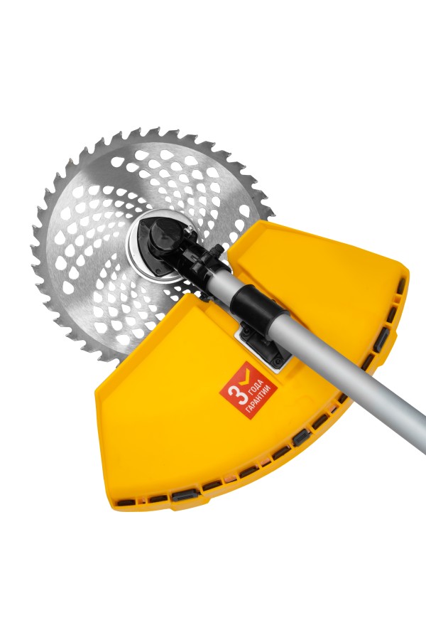 Триммер бензиновый DT-52E, 52 см3, неразъемная штанга, электростартер, состоит из 2 частей Denzel