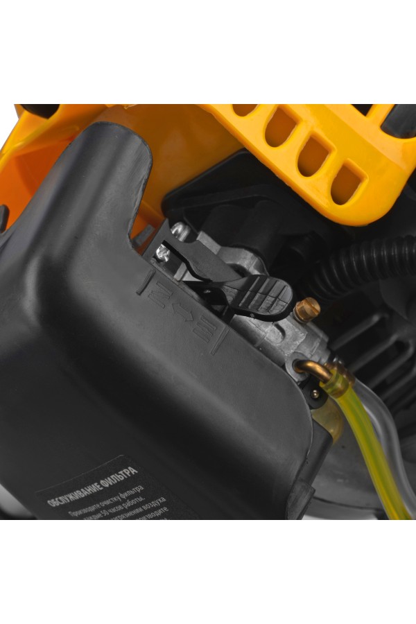 Триммер бензиновый DT-52E, 52 см3, неразъемная штанга, электростартер, состоит из 2 частей Denzel