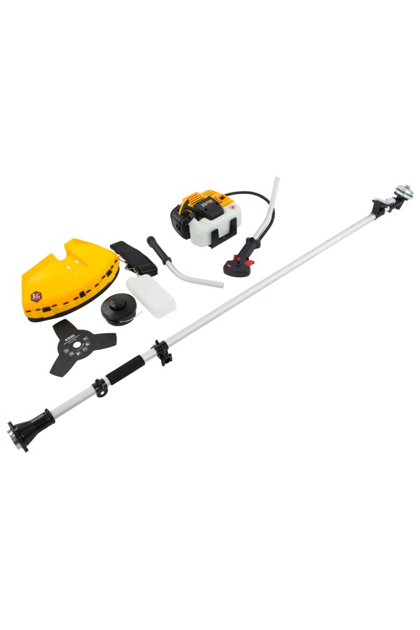 Триммер бензиновый DT 25, 25 см3, 1.3 л. с, неразъемная штанга, состоит из 2 частей Denzel