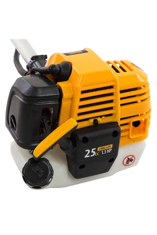 Триммер бензиновый DT 25, 25 см3, 1.3 л. с, неразъемная штанга, состоит из 2 частей Denzel