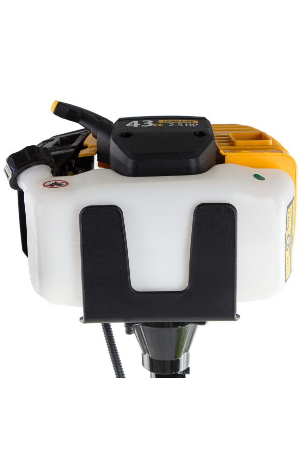 Триммер бензиновый DT 43, 43 см3, 2.5 л. с, неразъемная штанга, состоит из 2 частей Denzel