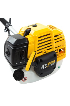 Триммер бензиновый DT 43, 43 см3, 2.5 л. с, неразъемная штанга, состоит из 2 частей Denzel