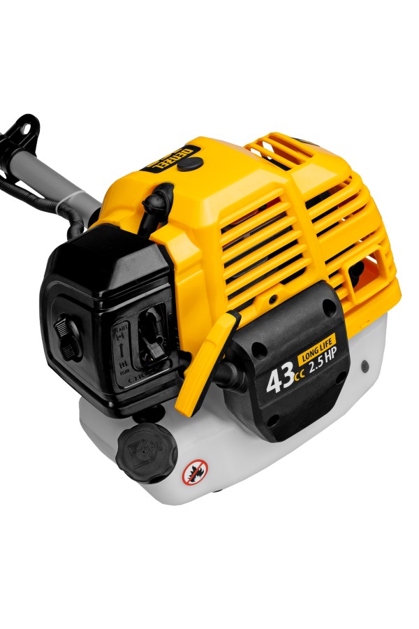 Триммер бензиновый DT 43S, 43 см3, 2.5 л. с, разъемная штанга, состоит из 2 частей Denzel