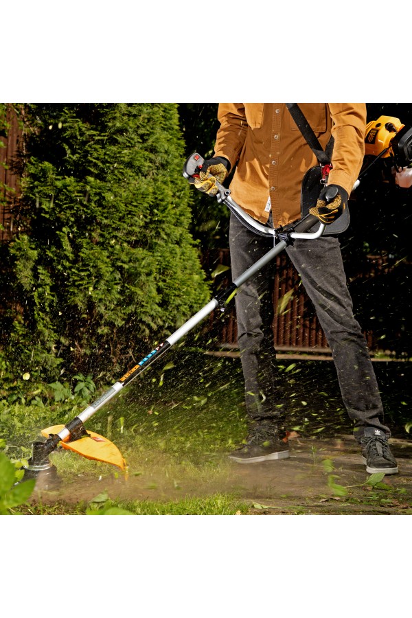 Триммер бензиновый DT 43S, 43 см3, 2.5 л. с, разъемная штанга, состоит из 2 частей Denzel