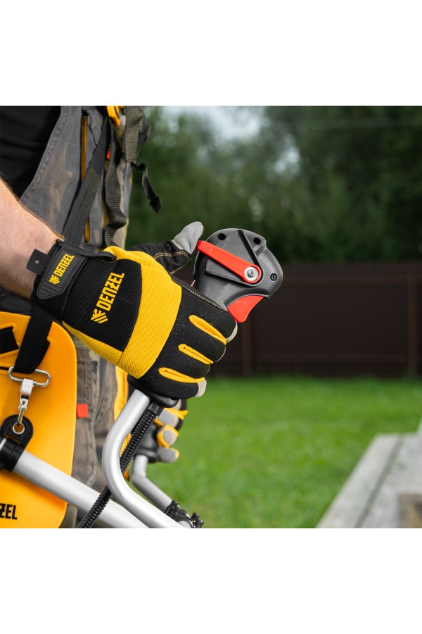 Триммер бензиновый DT 52, 52 см3, 3 л. с, неразъемная штанга, состоит из 2 частей Denzel