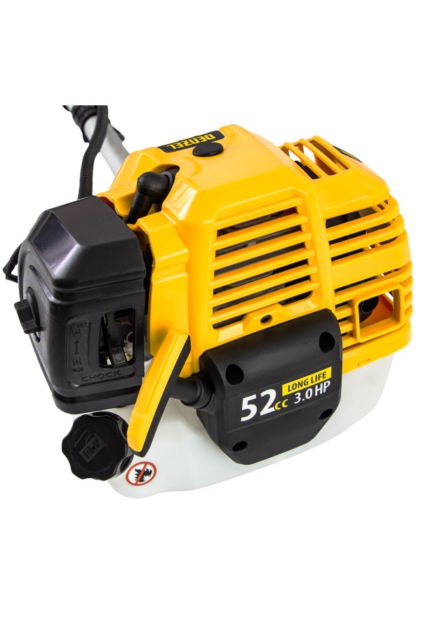 Триммер бензиновый DT 52, 52 см3, 3 л. с, неразъемная штанга, состоит из 2 частей Denzel