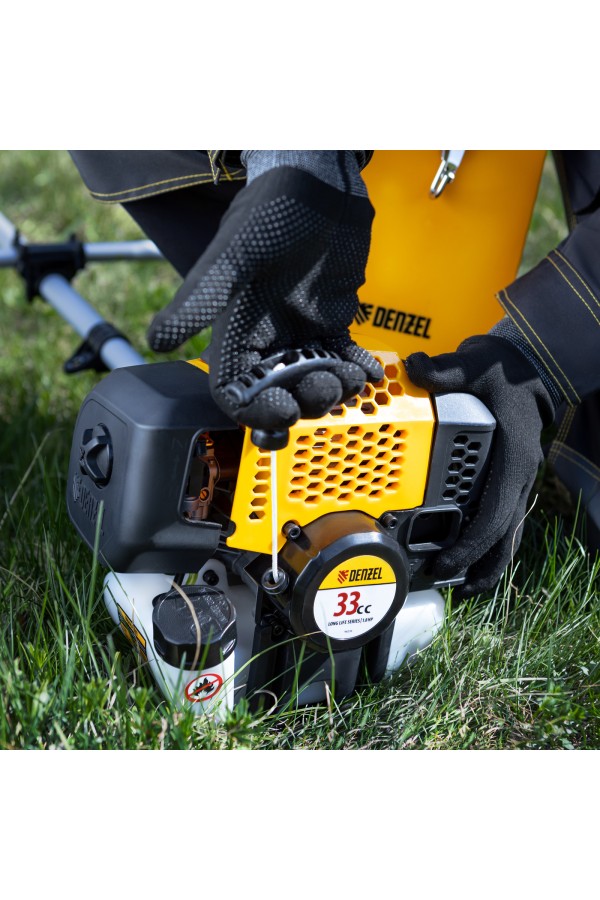 Триммер бензиновый DGT 330, 33 см3, 1.8 л. с, неразъемная штанга, состоит из 2 частей Denzel