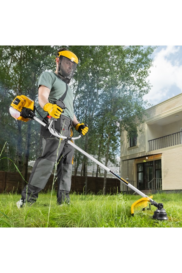 Триммер бензиновый DTL-33, 33 см3, неразъемная штанга Denzel