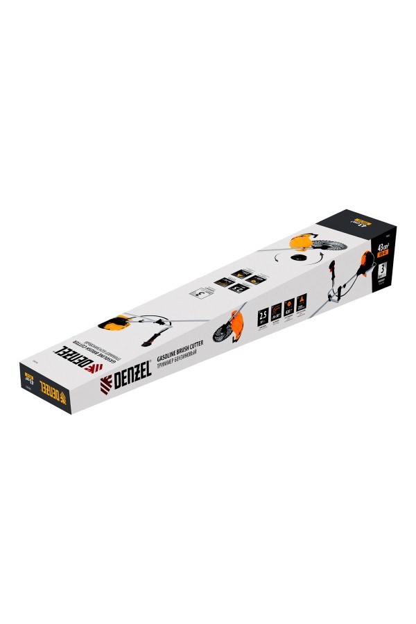 Триммер бензиновый DTL-43, 43 см3, неразъемная штанга, состоит из 2 частей Denzel