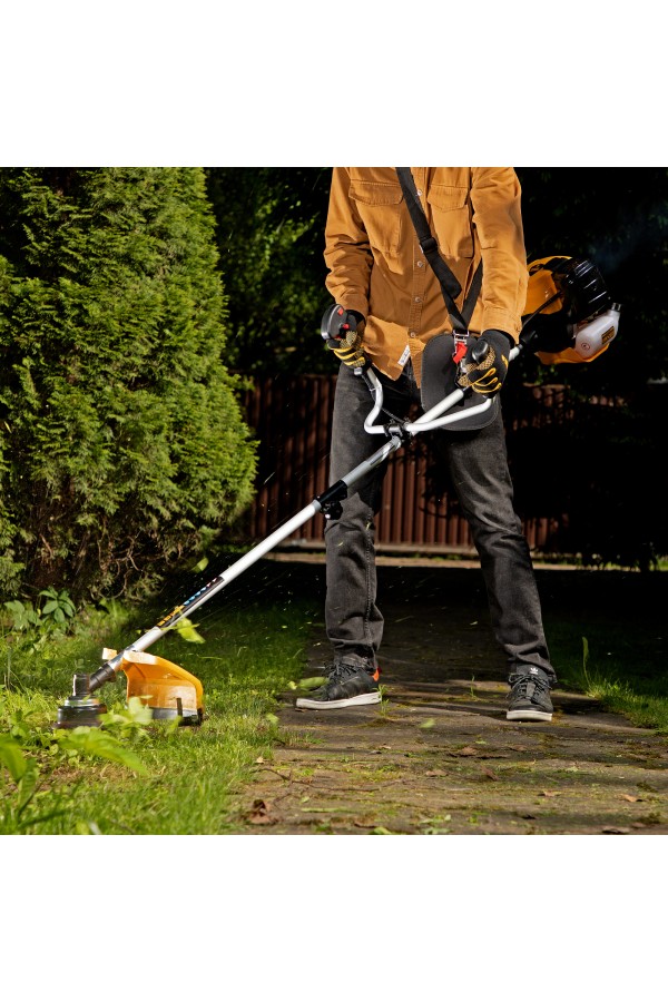 Триммер бензиновый DTL-52, 52 см3, неразъемная штанга, состоит из 2 частей Denzel