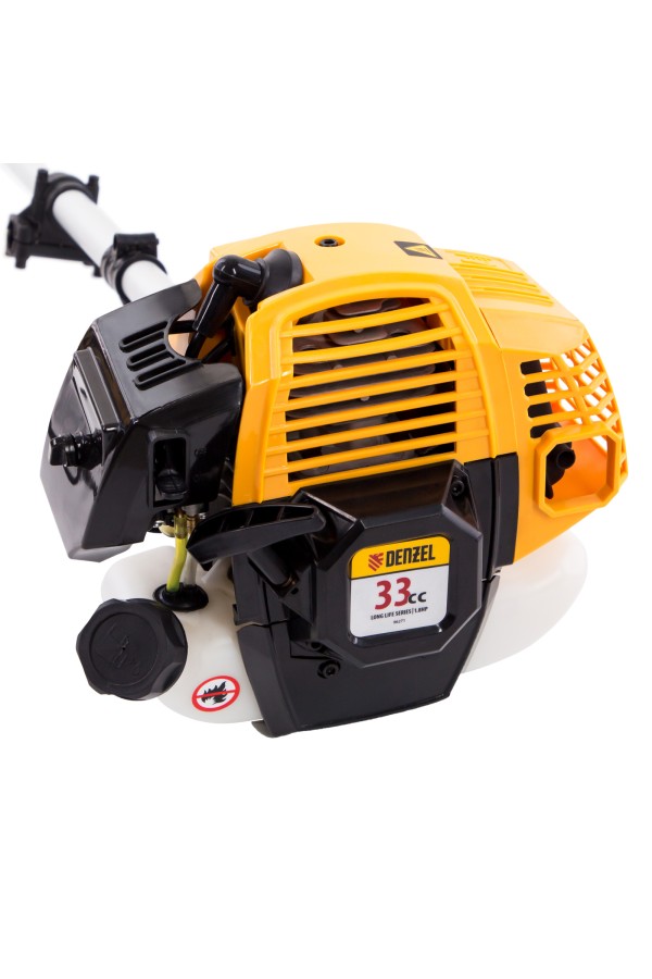 Триммер бензиновый DR-33, 33 см3, неразъемная штанга, состоит из 2 частей Denzel