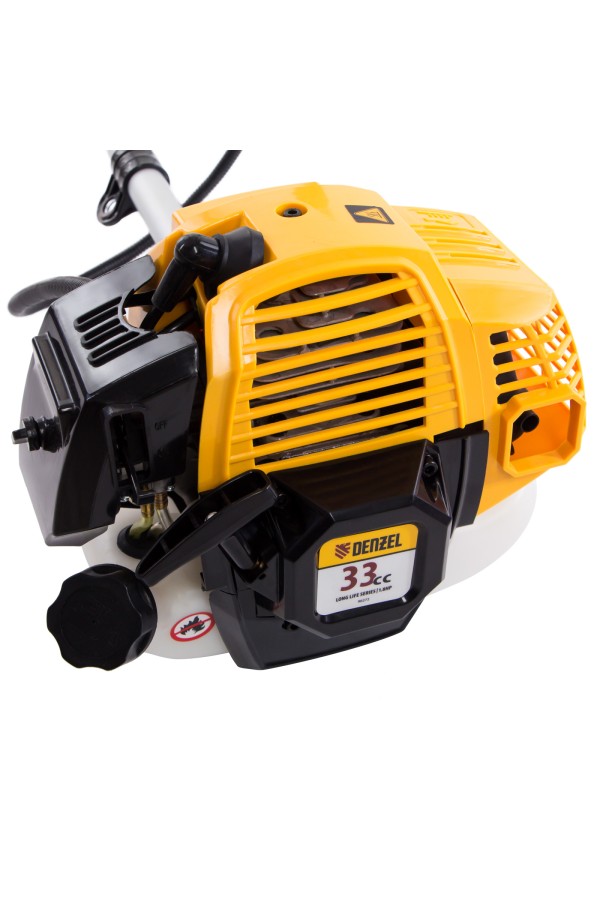 Триммер бензиновый DR-33S, 33 см3, разъемная штанга, состоит из 2 частей Denzel