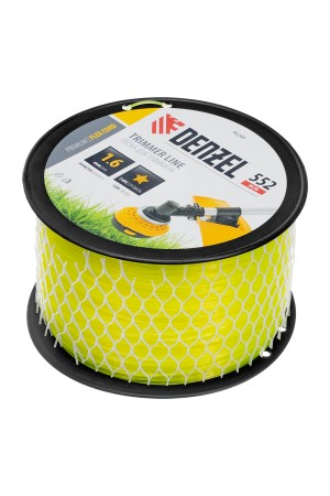 Леска для триммера звезда, 1,6мм х 552м, на DIN катушке FLEX CORD,  Denzel