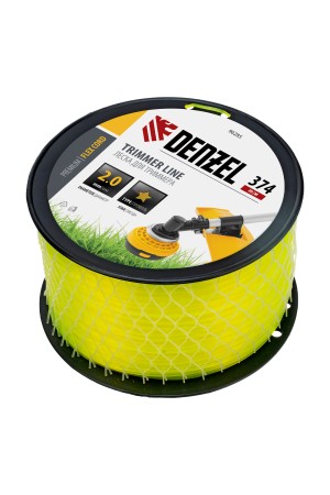 Леска для триммера звезда, 2,0мм х 374м, на DIN катушке FLEX CORD,  Denzel