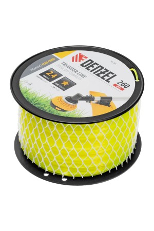 Леска для триммера звезда, 2,4мм х 260м, на DIN катушке FLEX CORD// Denzel