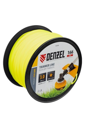 Леска для триммера звезда, 3,0мм х 166м, на DIN катушке FLEX CORD// Denzel