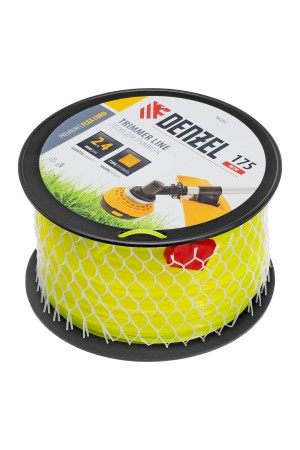 Леска для триммера квадрат, 2,4мм х 175м, на DIN катушке FLEX CORD// Denzel