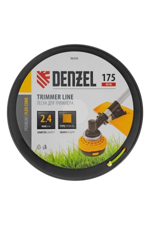 Леска для триммера квадрат, 2,4мм х 175м, на DIN катушке FLEX CORD// Denzel