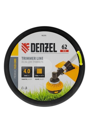 Леска для триммера квадрат, 4,0мм х 62м, на DIN катушке FLEX CORD// Denzel