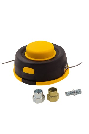 Катушка универсальная триммерная, гайка М10 х 1.25, М8, М12, винт М8-М10, левая резьба, шаг 1.5 мм Denzel