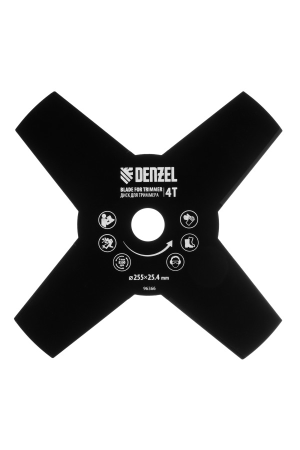 Диск для триммера , 255 х 25,4  4 лезвия Denzel
