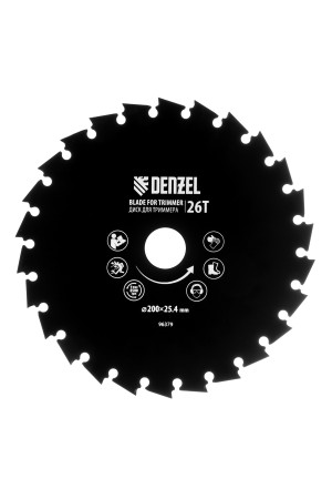 Диск для триммера  c долотообразной формой зуба,  200 х 25,4  26 зубов// Denzel