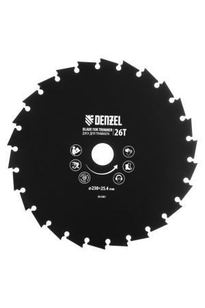 Диск для триммера  c долотообразной формой зуба,  230 х 25,4  26 зубов// Denzel
