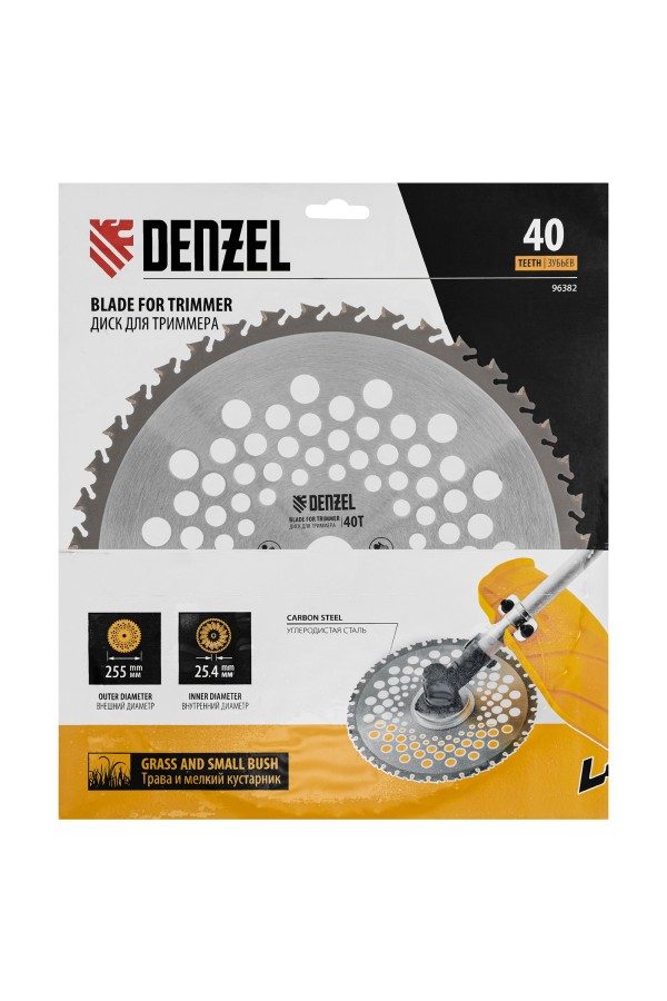 Диск для триммера , 255 х 25,4 40 зубов, Anti-Kick Denzel