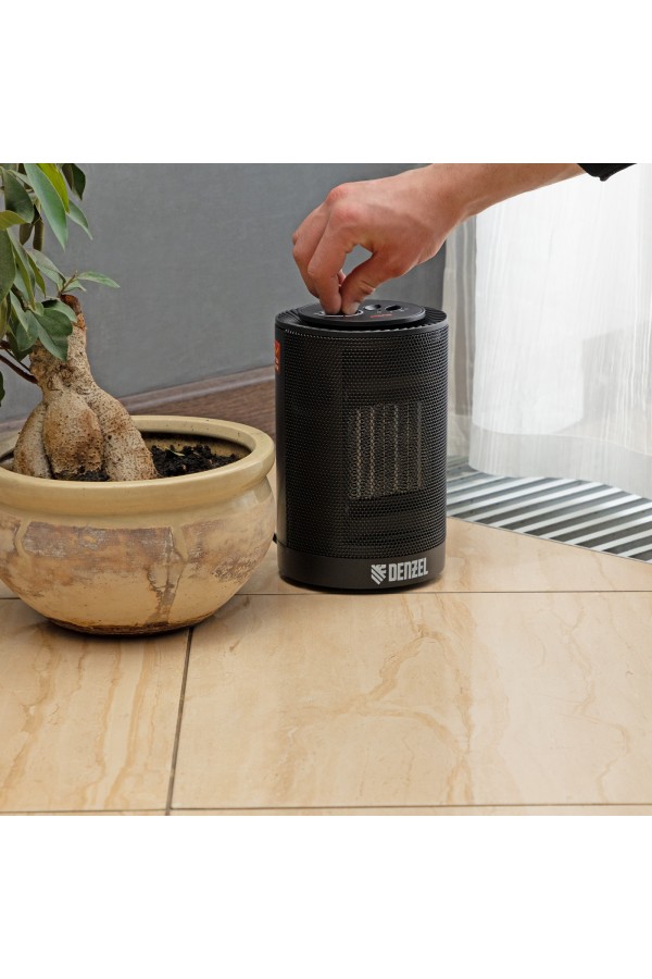 Тепловентилятор керамический DTFC-1200S, вращение, 3 реж., вент., нагрев 600/1200 Вт Denzel