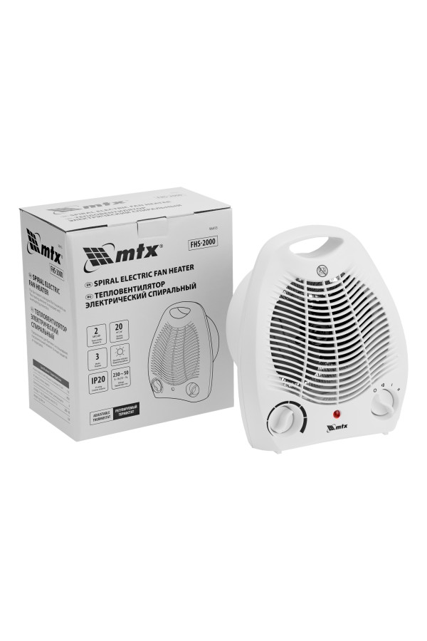 Тепловентилятор электрический, спиральный FHS-2000, 3 режима, вентилятор, нагрев 1000/2000 Вт MTX