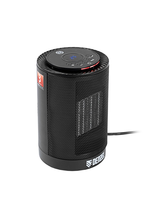 Тепловентилятор электрический керамический DTFC-1200, 3 режима, вентилятор, нагрев 600/1200 Вт Denzel