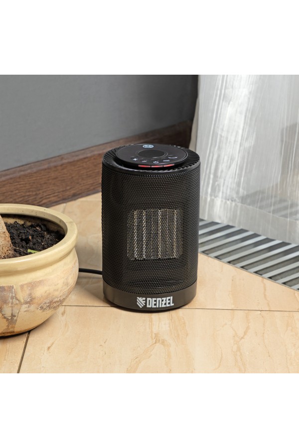 Тепловентилятор электрический керамический DTFC-1200, 3 режима, вентилятор, нагрев 600/1200 Вт Denzel