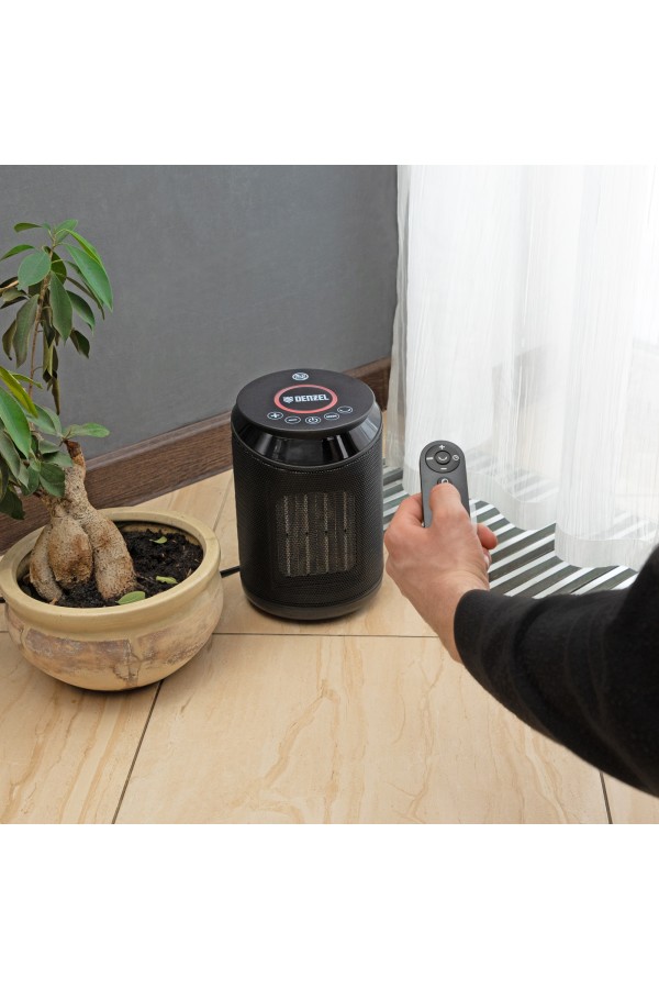 Тепловентилятор керамический DTFC-2000X, 2 кВт, wi-fi, пульт, динамик, вращение, 3 реж. Denzel