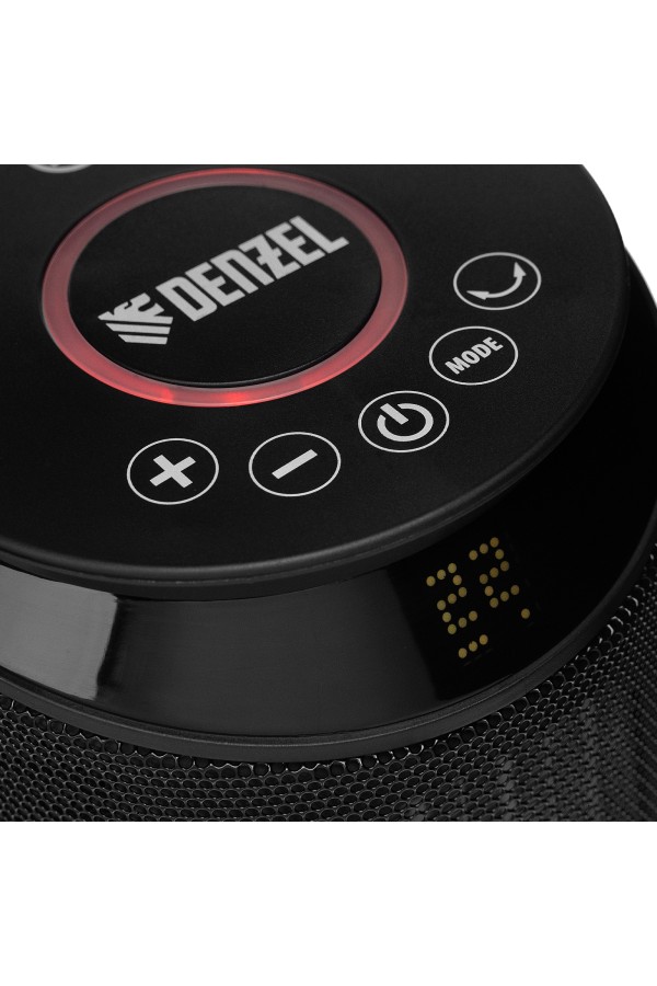 Тепловентилятор керамический DTFC-2000X, 2 кВт, wi-fi, пульт, динамик, вращение, 3 реж. Denzel