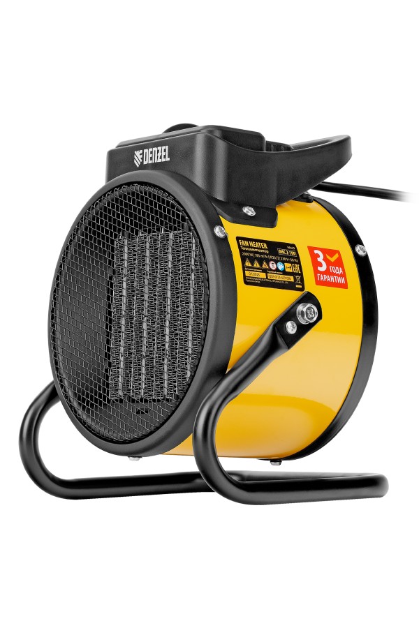 Тепловая пушка, керамический нагреватель (тепловентилятор) DHC 2-100, 230 В, 0.025/1/2 кВт Denzel