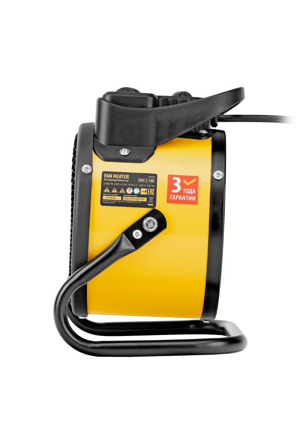 Тепловая пушка, керамический нагреватель (тепловентилятор) DHC 2-100, 230 В, 0.025/1/2 кВт Denzel