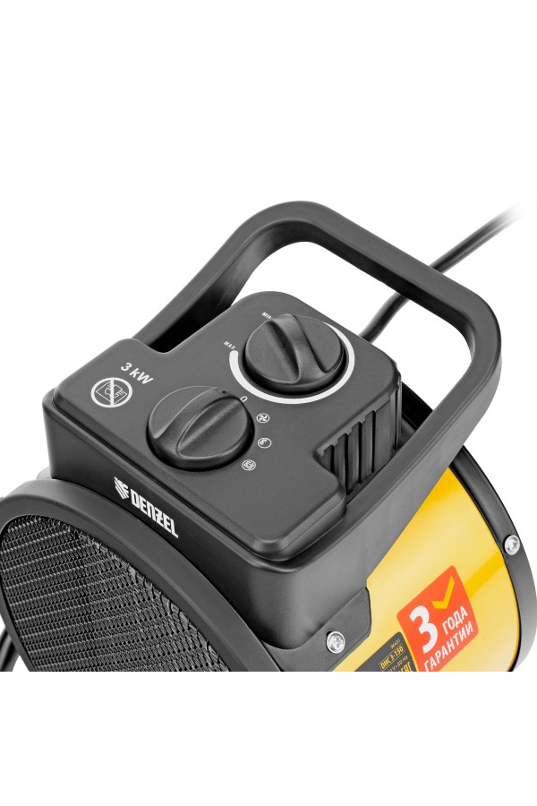 Тепловая пушка, керамический нагреватель (тепловентилятор) DHC 3-150, 230 В, 0.025/1.5/3 кВт Denzel