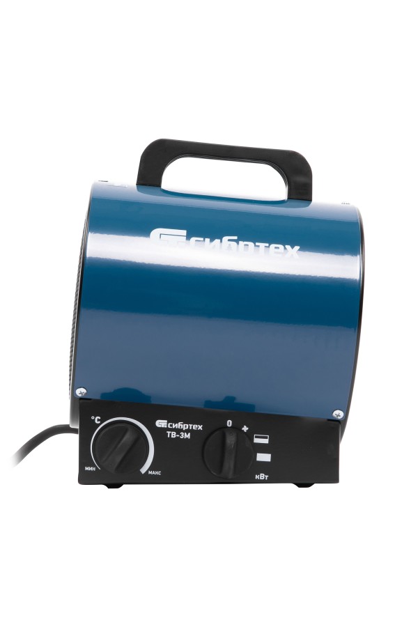 Тепловая пушка ТВ-3М (тепловентилятор) 230 В, 3 режима: вентилятор/1500 Вт /3000 Вт Сибртех