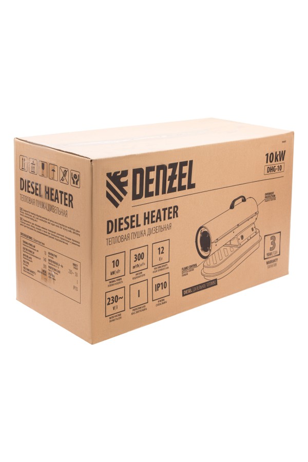 Дизельная тепловая пушка DHG-10, 10 кВт, 300 м3/ч, прямой нагрев Denzel
