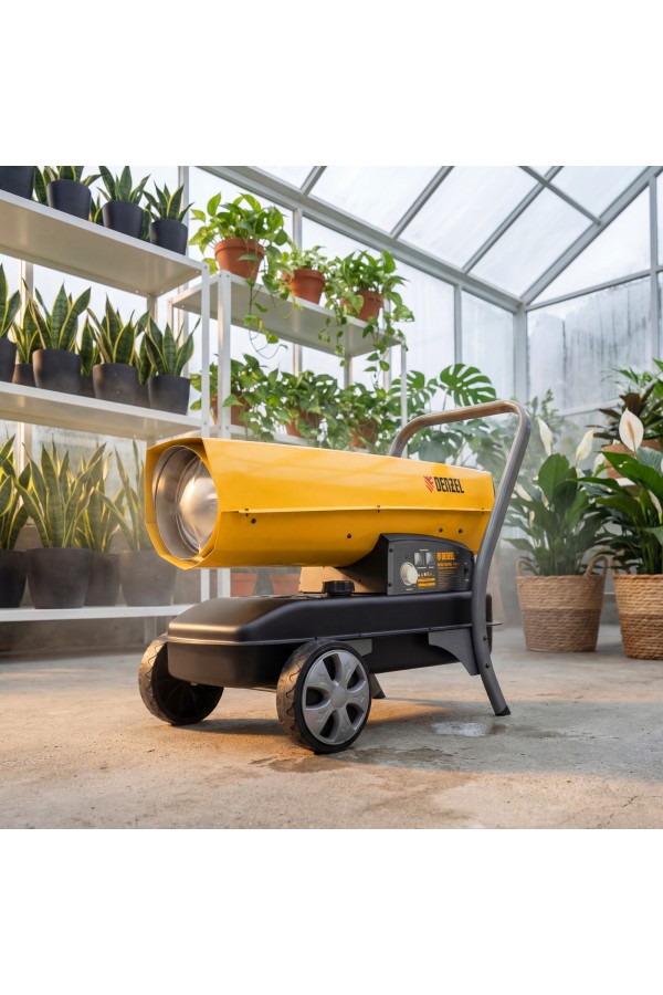 Дизельная тепловая пушка DHG-45i, 45 кВт, 1000 м3/ч, прямой нагрев, электронный термостат Denzel