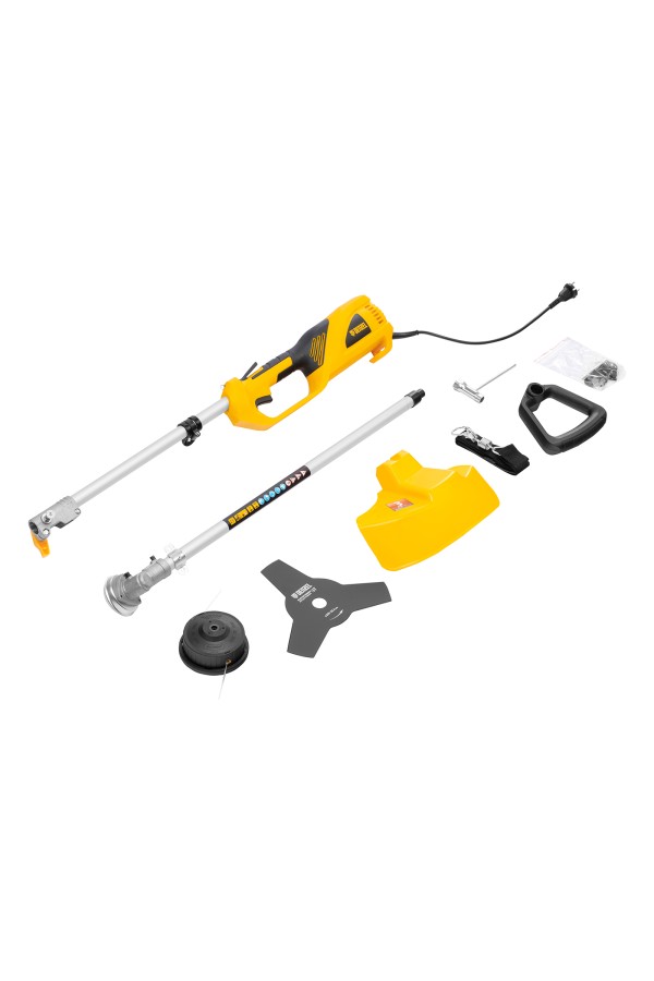 Триммер электрический TE-1200, 1200 Вт, 380 мм, катушка + диск, разборная штанга Denzel