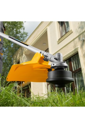 Триммер электрический TE-1200, 1200 Вт, 380 мм, катушка + диск, разборная штанга Denzel