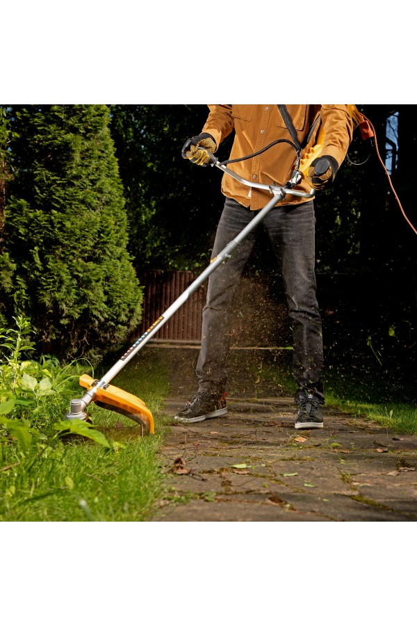 Триммер электрический TE-1400, 1400 Вт, 420 мм, катушка + диск, разборная штанга Denzel