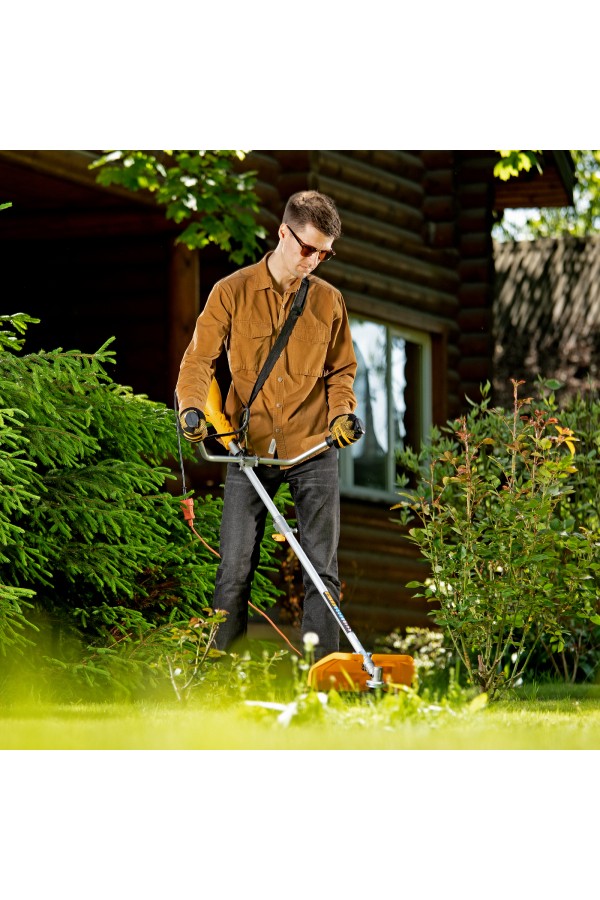 Триммер электрический TE-1400, 1400 Вт, 420 мм, катушка + диск, разборная штанга Denzel